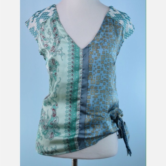 Anthropologie Tops - Anthropologie Teal Paisley Blouse
